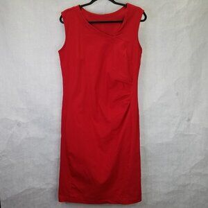 Porto San Francisco Cocktail Dress Womens 8 M Side Ruched Bodycon Scuba Knit Red